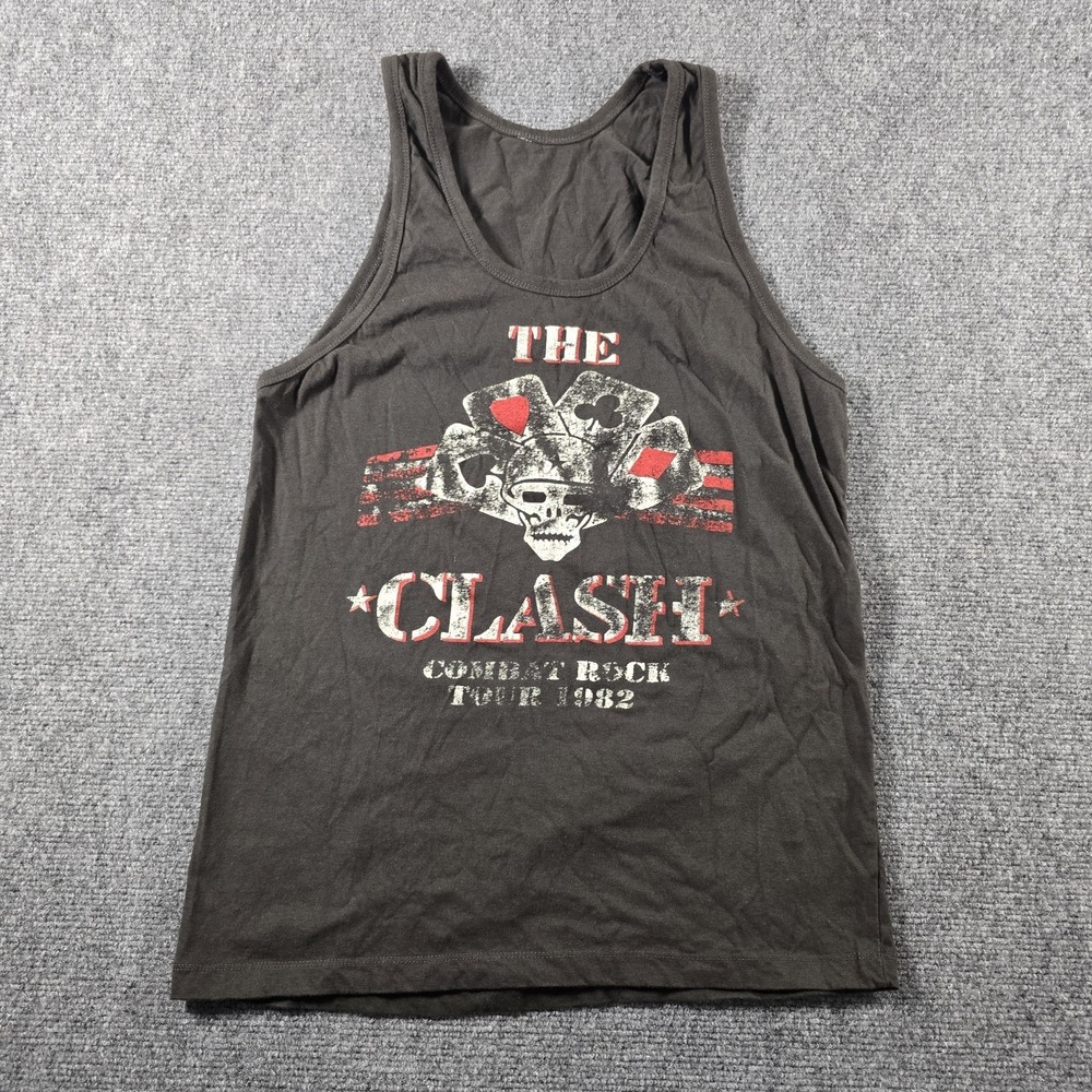 The Clash Combat Rock Tour 1982 Tank Top Men's Black Graphic Punk Rock Shirt